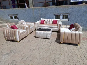 Quality Couch of 7 Seaters Sofa Chairs and Glass Table. Sa25