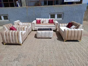 Quality Couch of 7 Seaters Sofa Chairs and Glass Table. Sa27