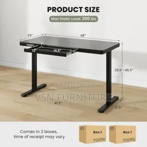 Glass Electric Adjustable Desk 1.2 Meter