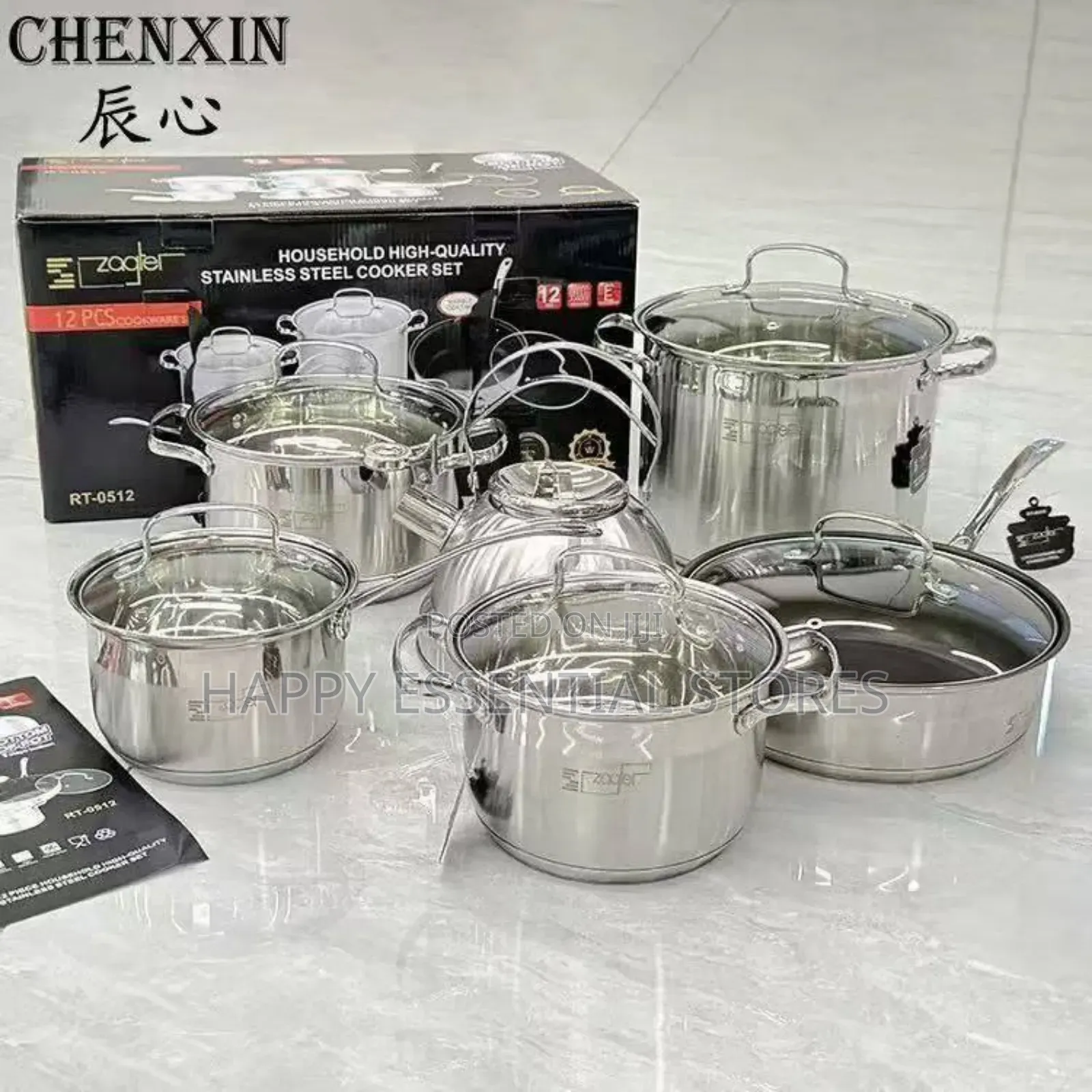 12pcs Stainless Steel Pot