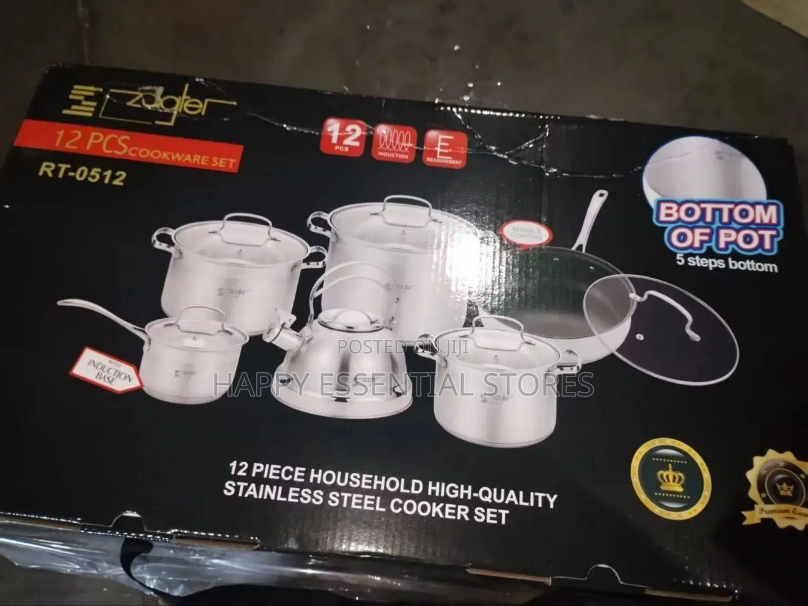 12pcs Stainless Steel Pot