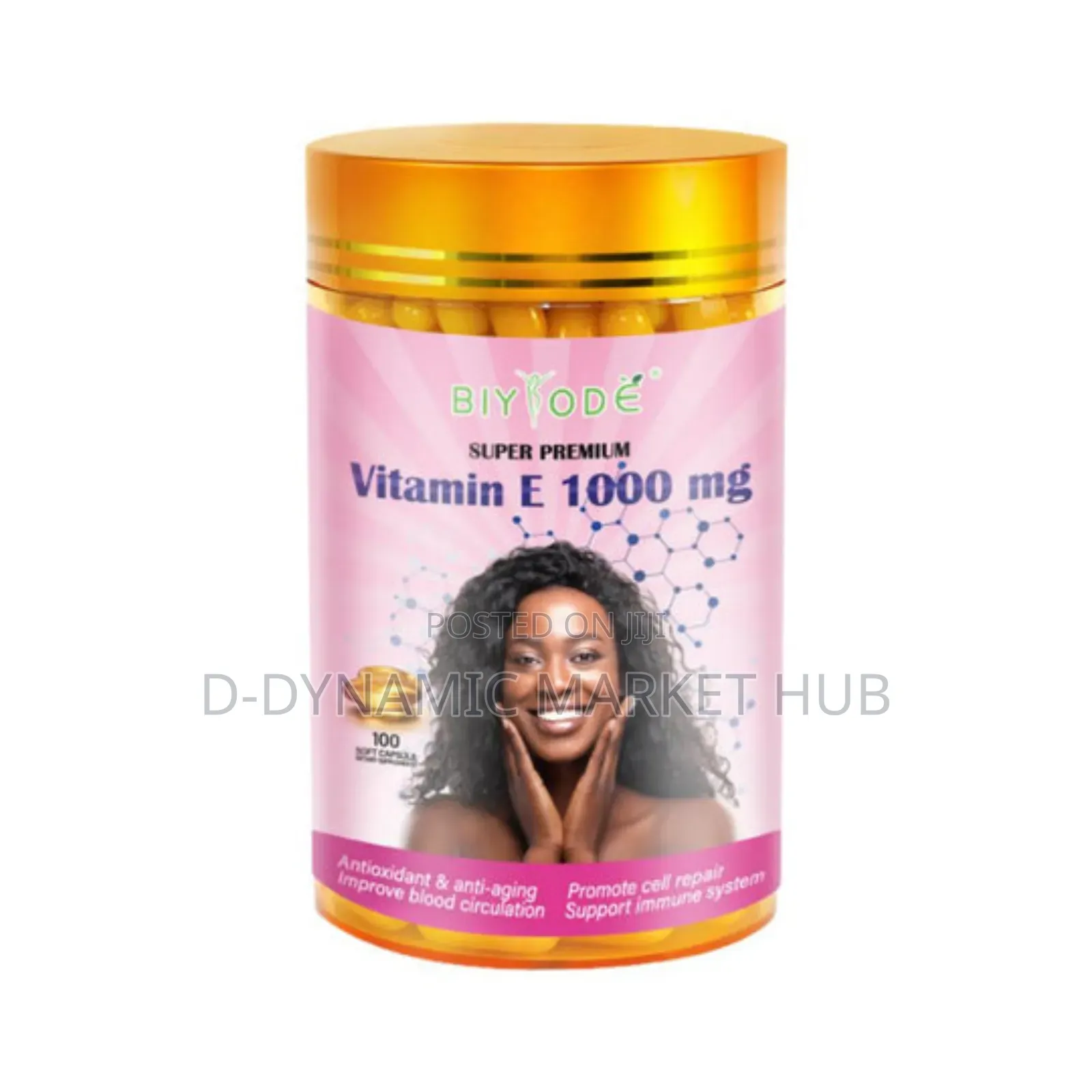 Biyode Vitamin E Capsule (100 Softgels, 1000mg)