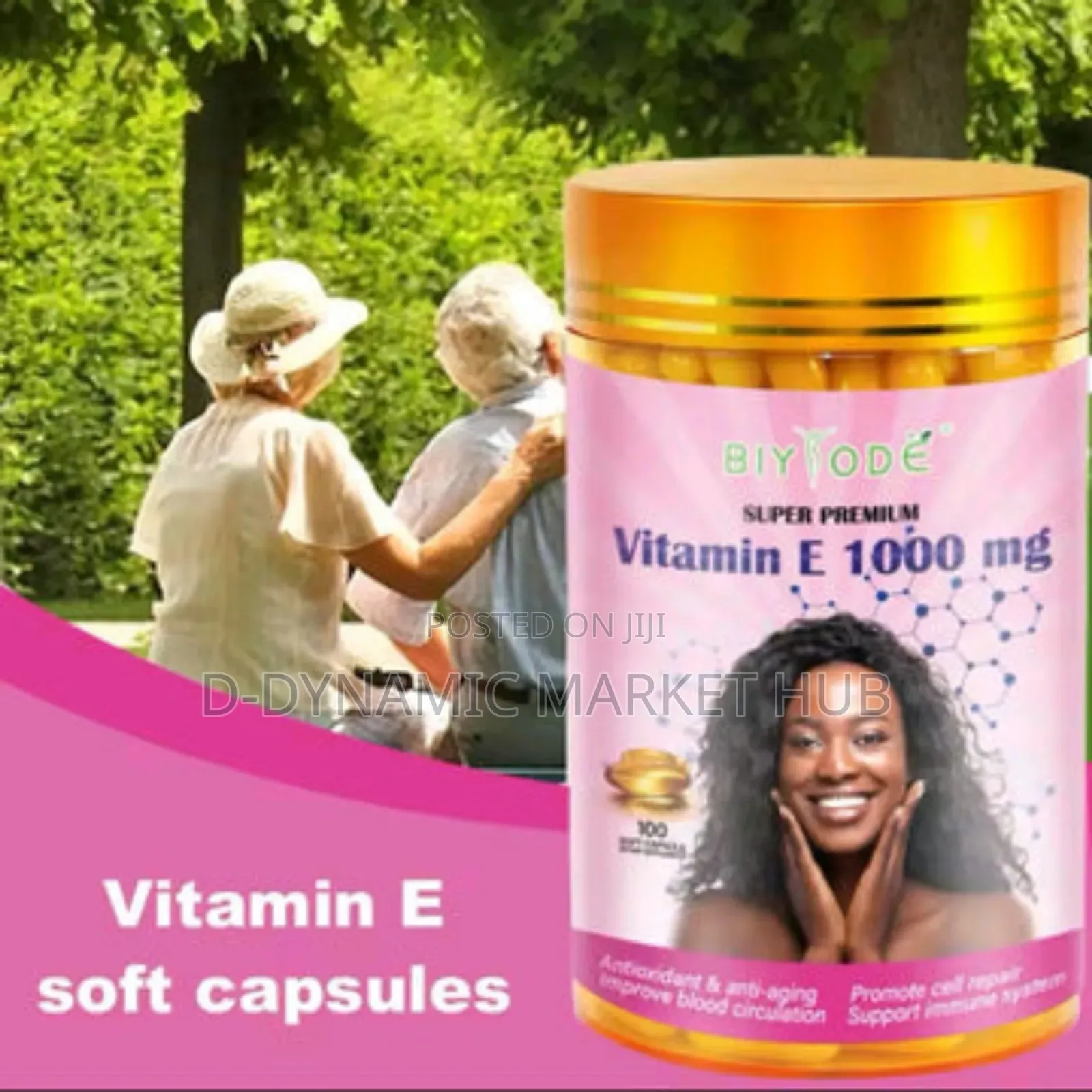 Biyode Vitamin E Capsule (100 Softgels, 1000mg)