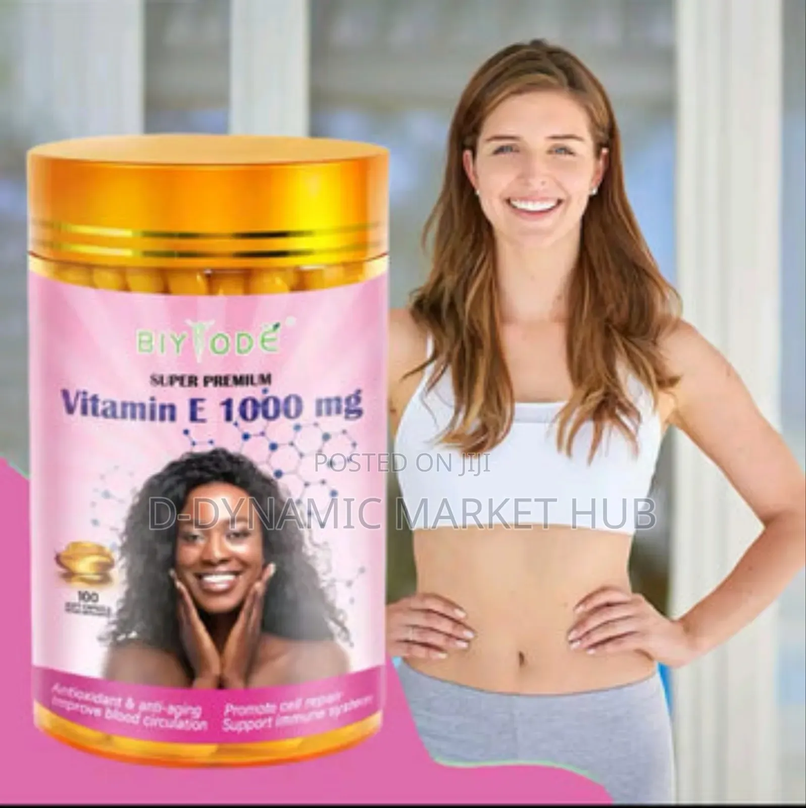 Biyode Vitamin E Capsule (100 Softgels, 1000mg)