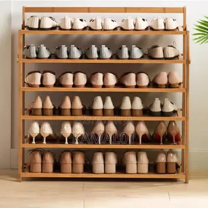 Foldable Bamboo Shoe Rack, Shoe Organizer