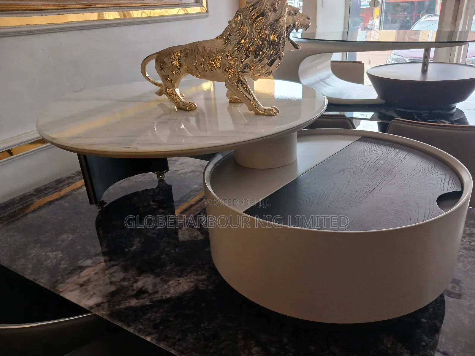 Luxury Mable Top Console Table 2in1