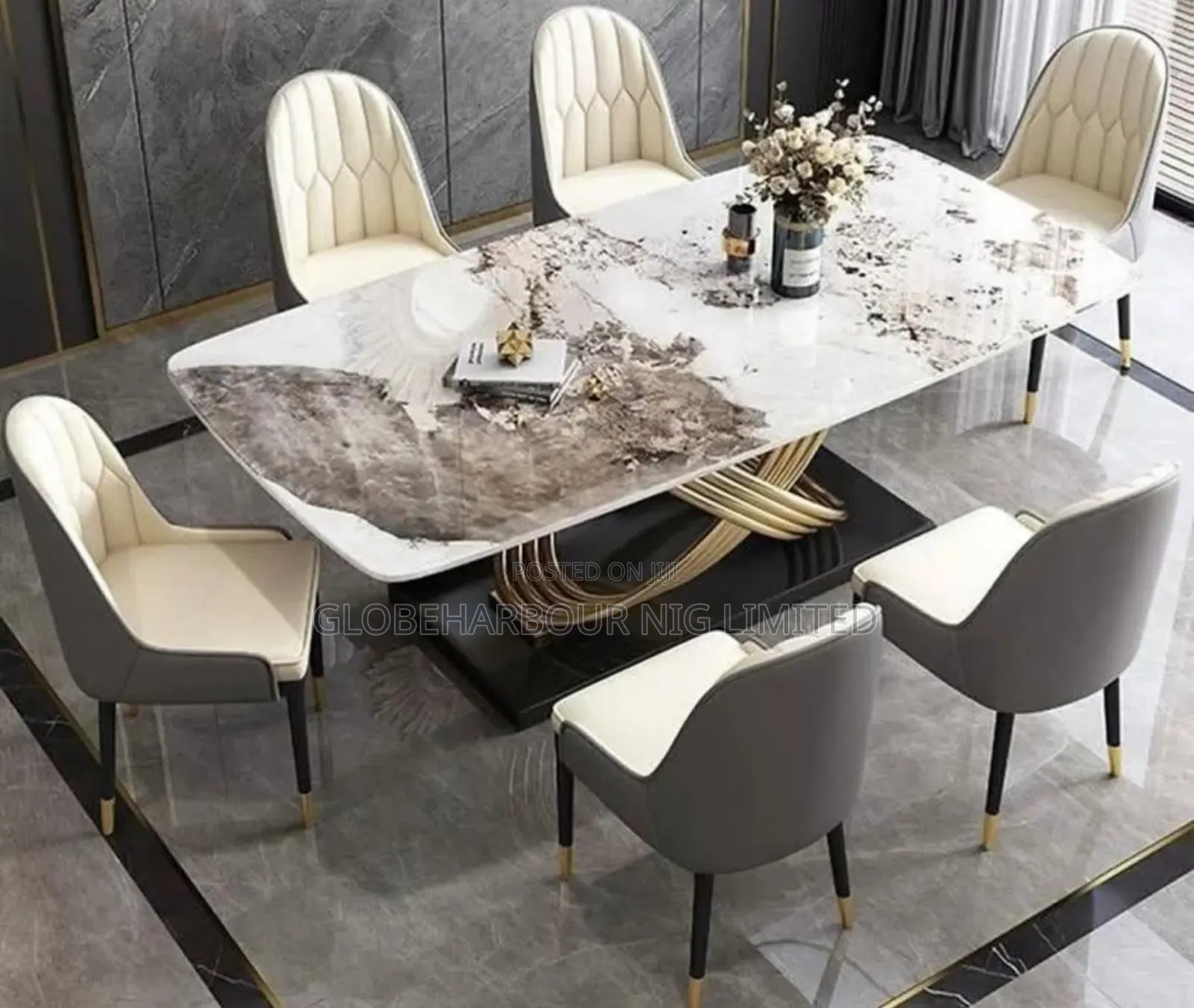 Luxury Mable Top Dinning Set