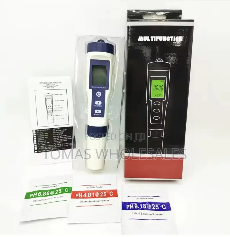 5-in-1 Digital Water Quality Tester(Ph,Temp,Tds,Ec Salinity)