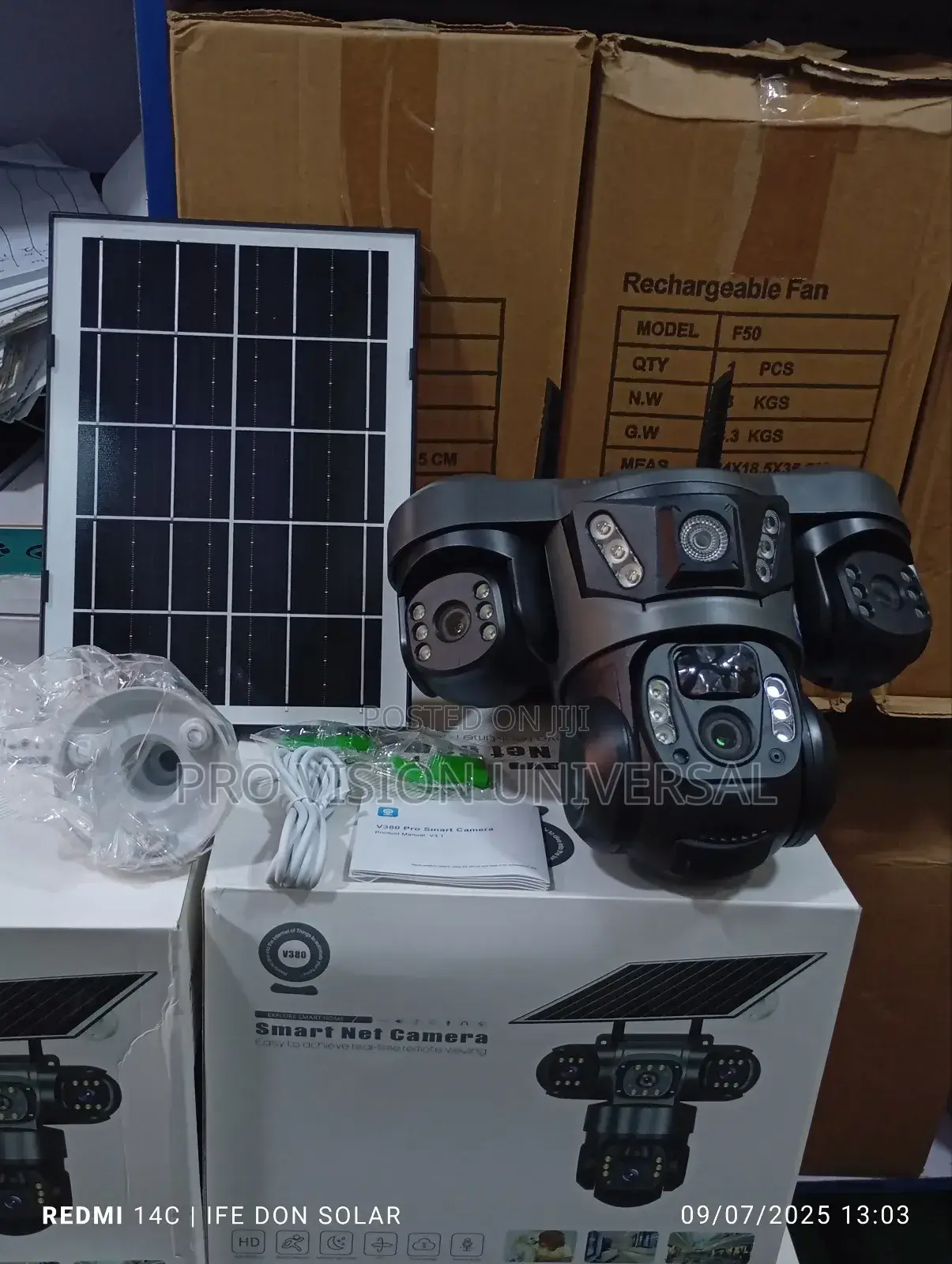 Solar Camera V380 3lens 3view It Also Uses Sim Card