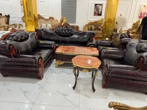 Pure Leather Luxury Sofa and Center Table