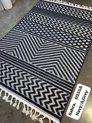 7x10fts Blue/Cream/Black Mat Turkey Center Rug (5×7fts)