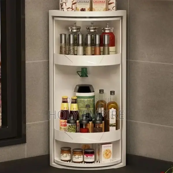 Kitchen Rotating Storage Rack Corner Shelf 360° Rotateable