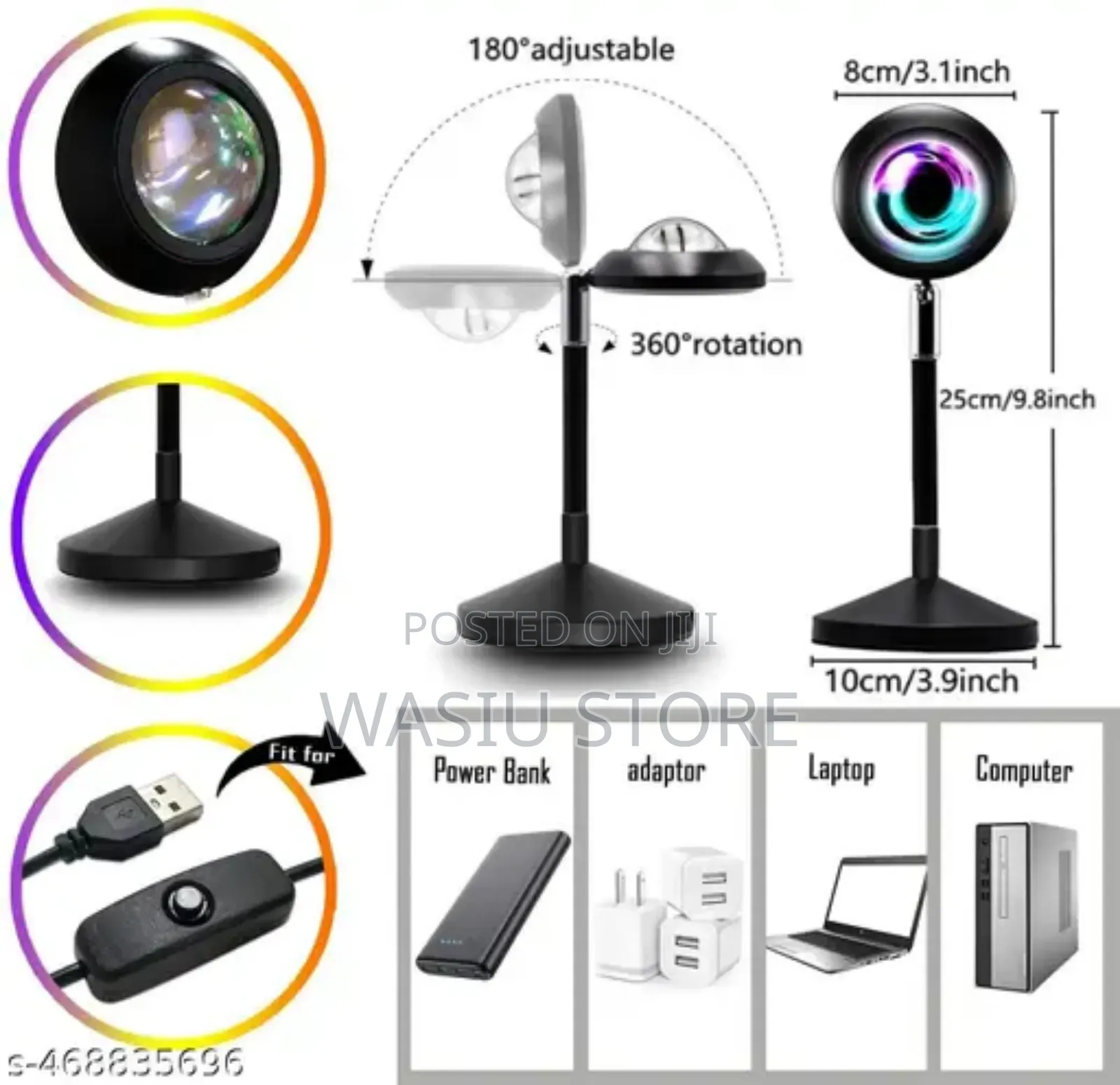 RGB Sunset Lamp With Remote Control