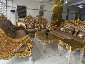 Egyptian Royal Sofa Chair Set Brown Gold