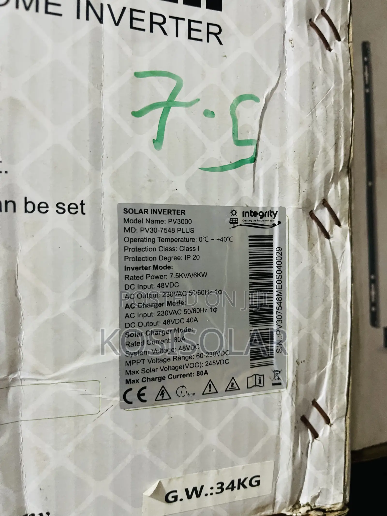 Integrity Solar Inverter 7.5kva 48v Integrity Solar Inverter for sale - kosisolar Price: ₦ ...