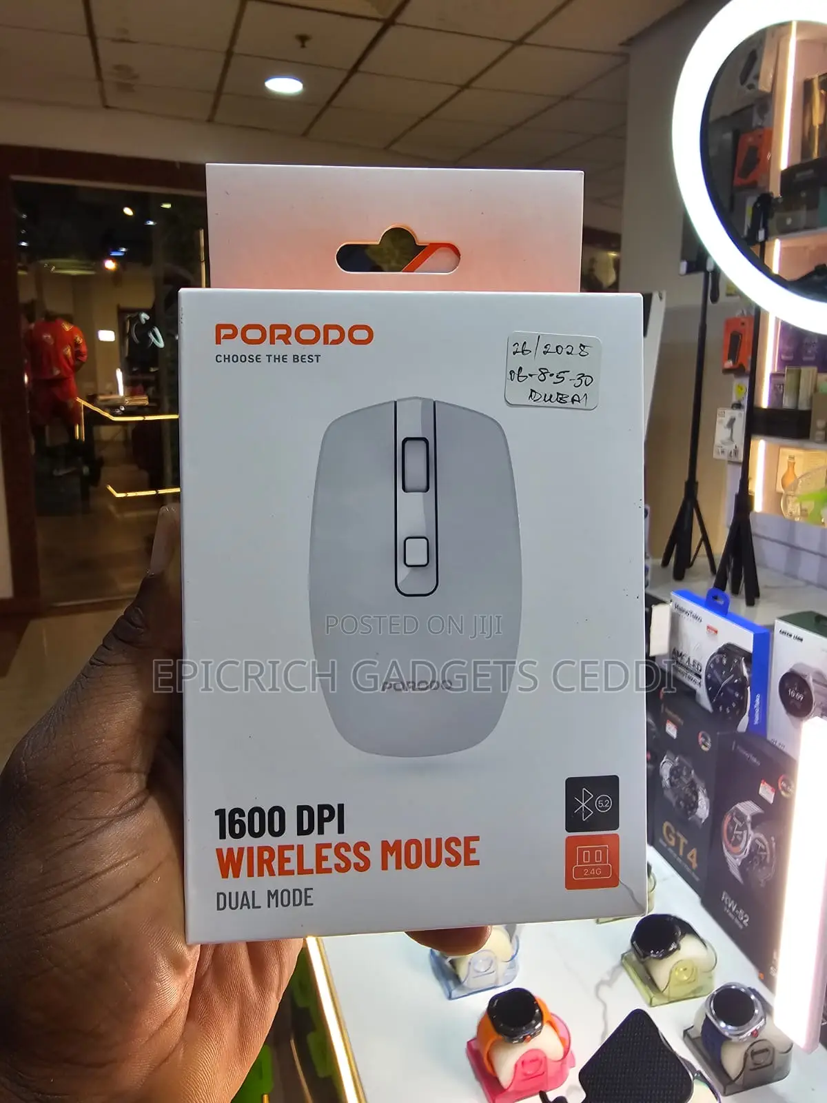 Porodo Wireless Dual Mode Mouse With Usb Bluetooth