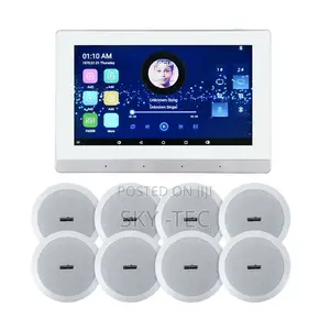 Sky-Tec Ceiling Speakers 8pcs and 7inches Wi-Fi Wall Mount Amplifier