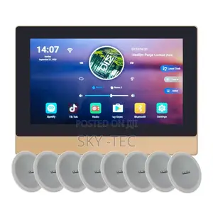 Sky-Tec Ceiling Speakers 8pcs With 7inch Android Version11 Amplifier