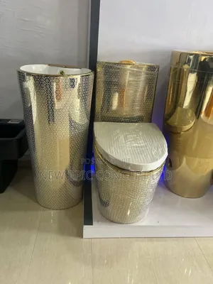 Gold Toilet With Standing Basin