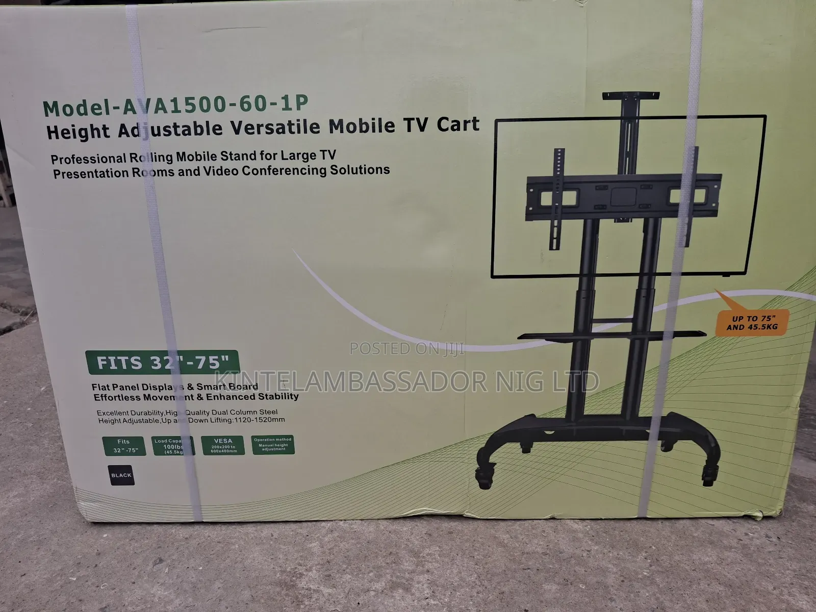 Height Adjustable Versatile Mobile Tv Cart