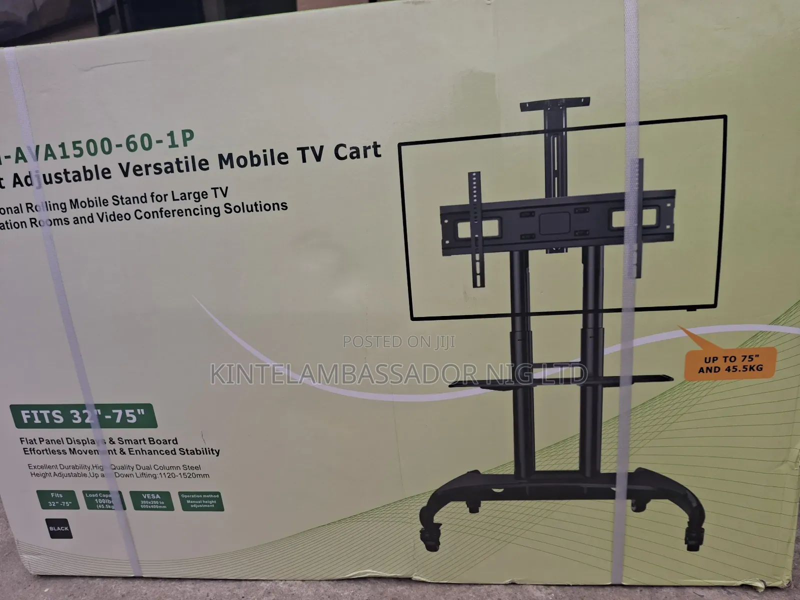 Height Adjustable Versatile Mobile Tv Cart