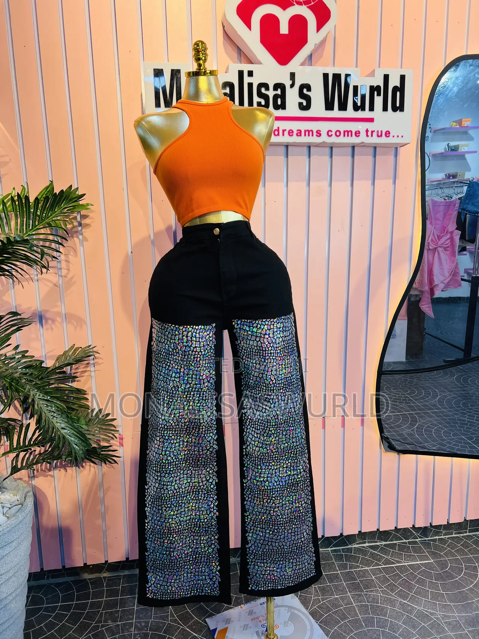 Classy Black Jean With Sequence