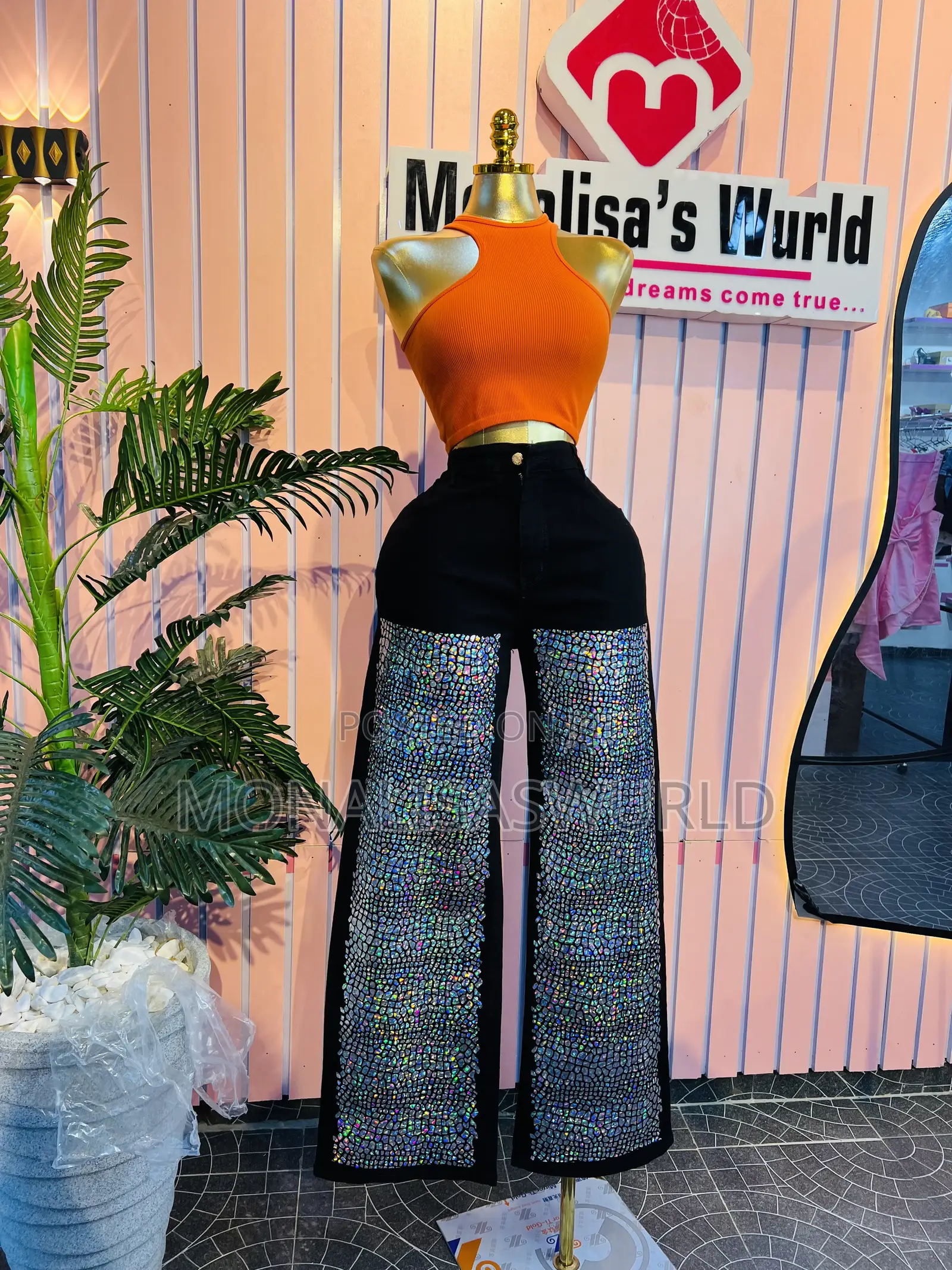 Classy Black Jean With Sequence