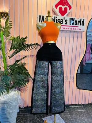 Classy Black Jean With Sequence