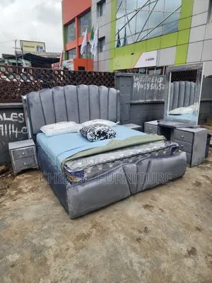 Grey 6by6 Set of Bed Padded With 3inches Foam.