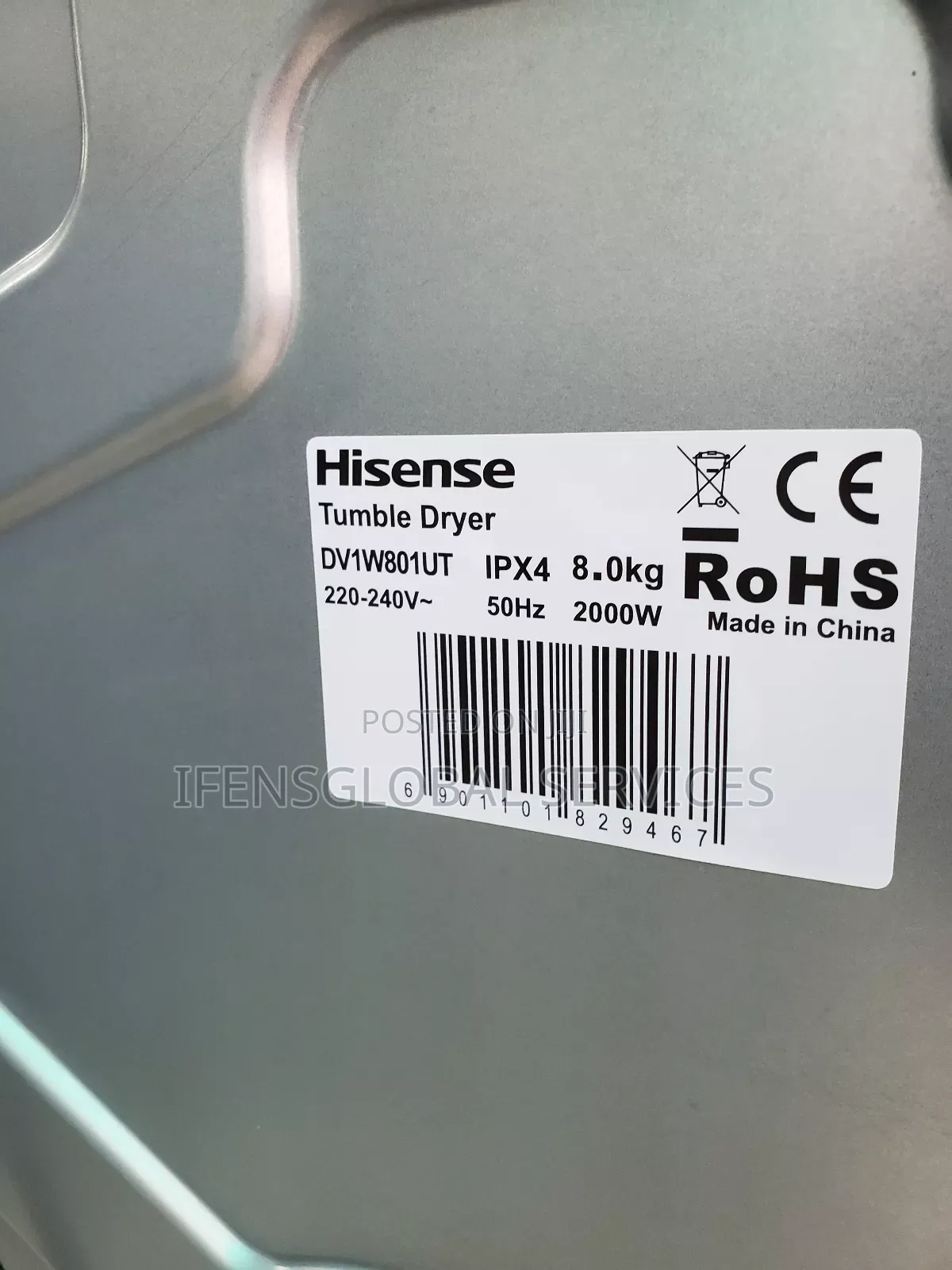 8kg Hisense Dryer