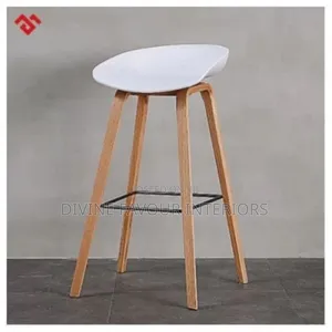 Photo - Wood Nordic High Kitchen Island Design Bar Stools