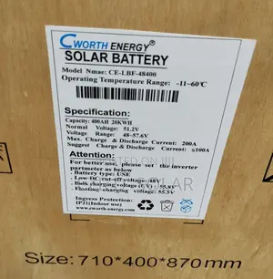 20 Kilowatts Cworth Energy Solar Lithium Ion