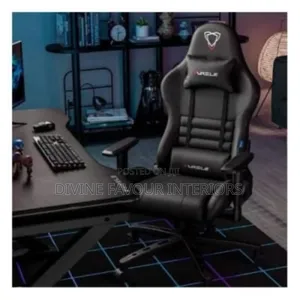 Executive Gaming Chair With Footrest- Black