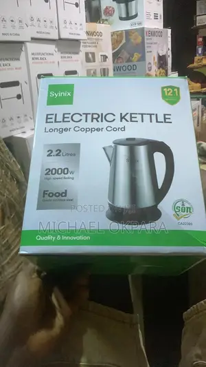 Syinix Stainless Steel Cordless Electric Kettle.