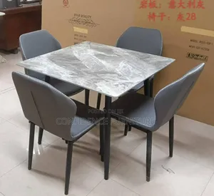 Photo - High Quality Marble With Metal Leg Dining Table And Chairs