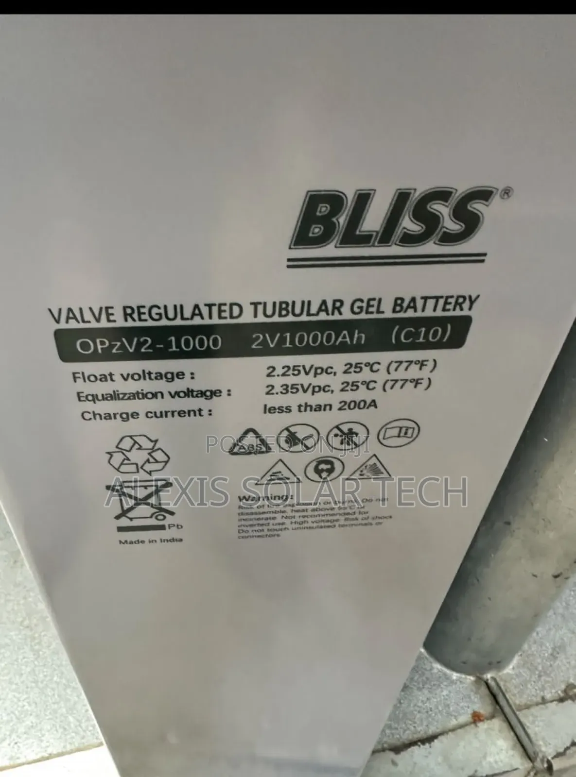 2v 1000ah Bliss Battery