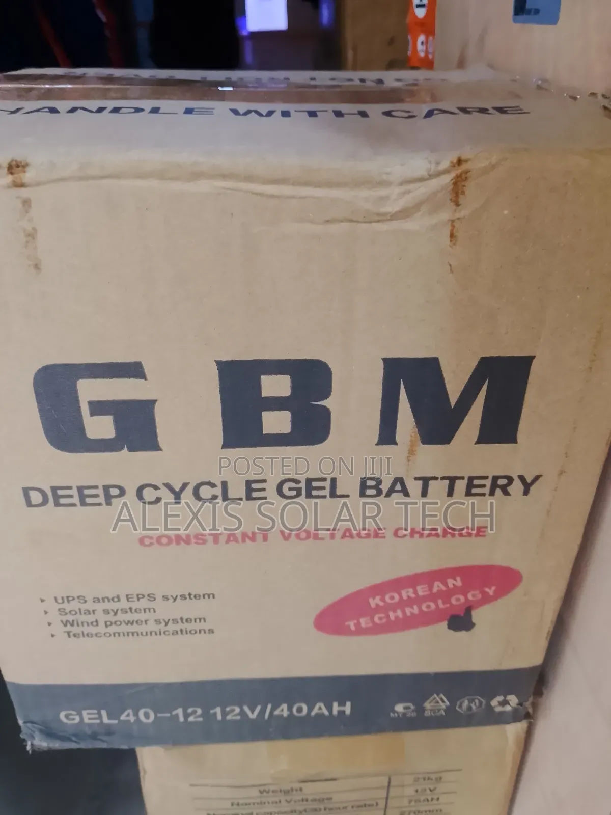 Gbm 40ah 12v Dry Cell Battery