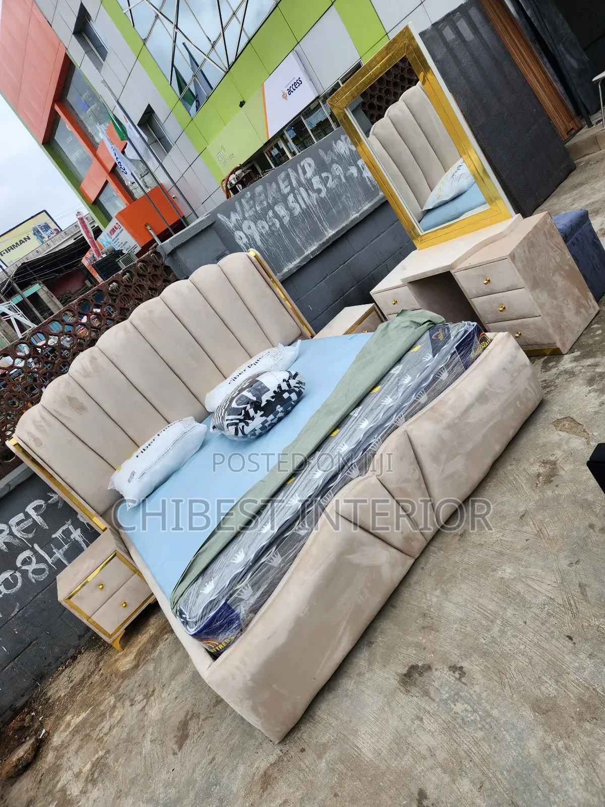 Executive 6by6 Cream Coloured Bed Frame