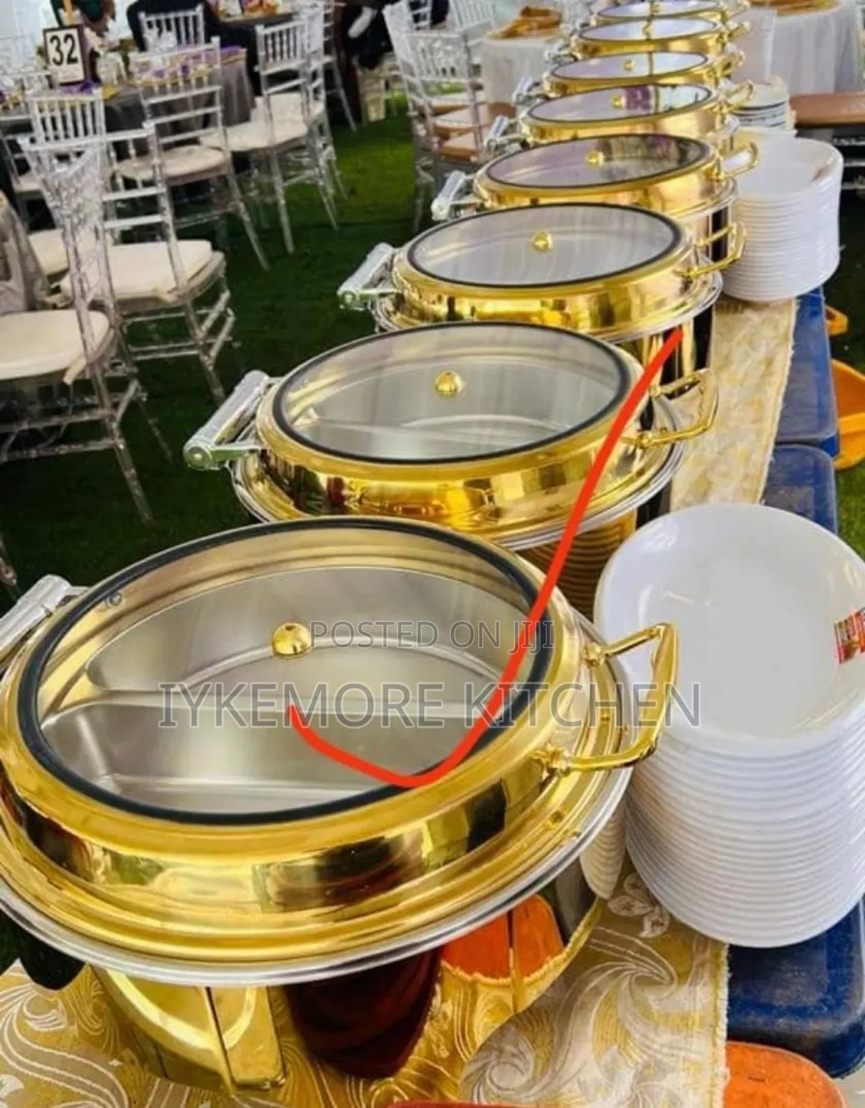 Round Gold Buffet Chafing Dish