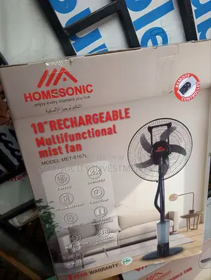 Homesonic 18" Rechargeable Room Mist Fan.