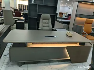Led Executive Table And Bookshelf
