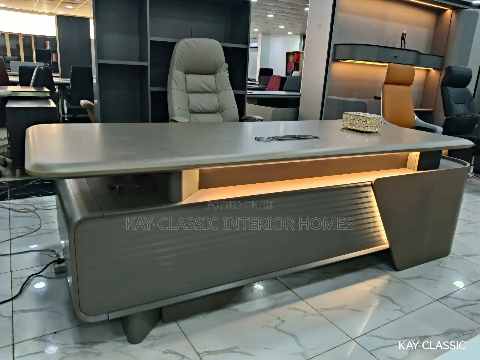 Led Executive Table And Bookshelf