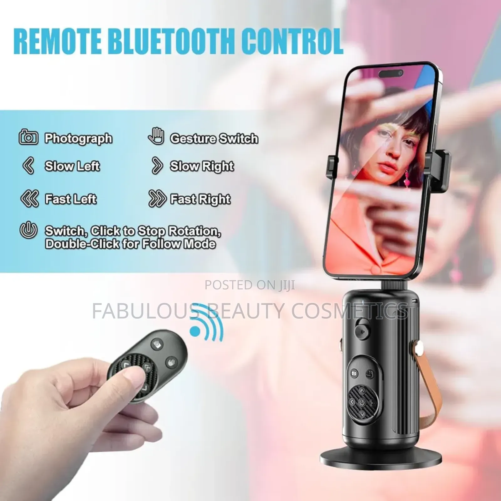 360° Face Tracking Tripod, No App Needed, Bluetooth Remote