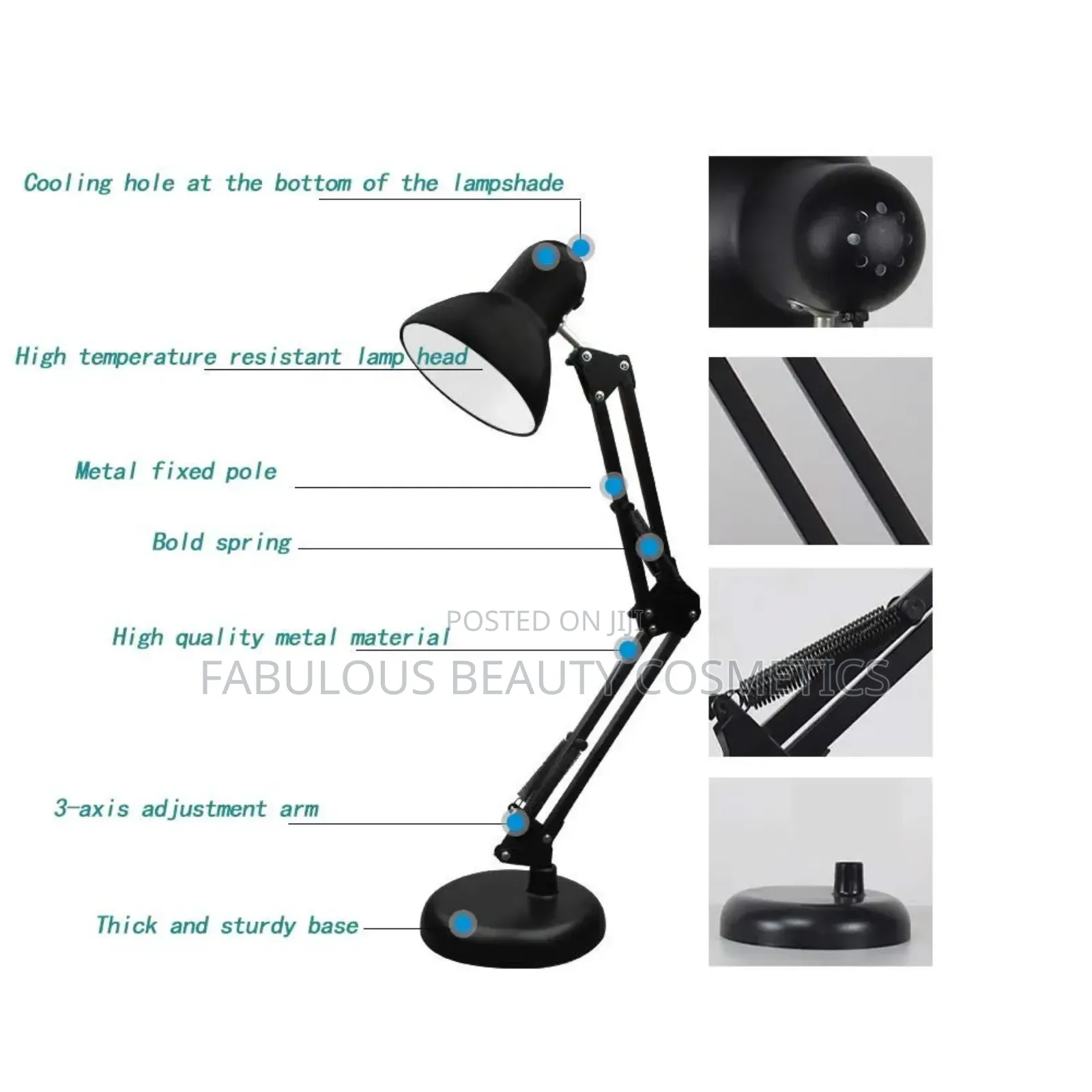 Swing Arm Table Lamps Metal Structure Desk Lamps Plug-in Led