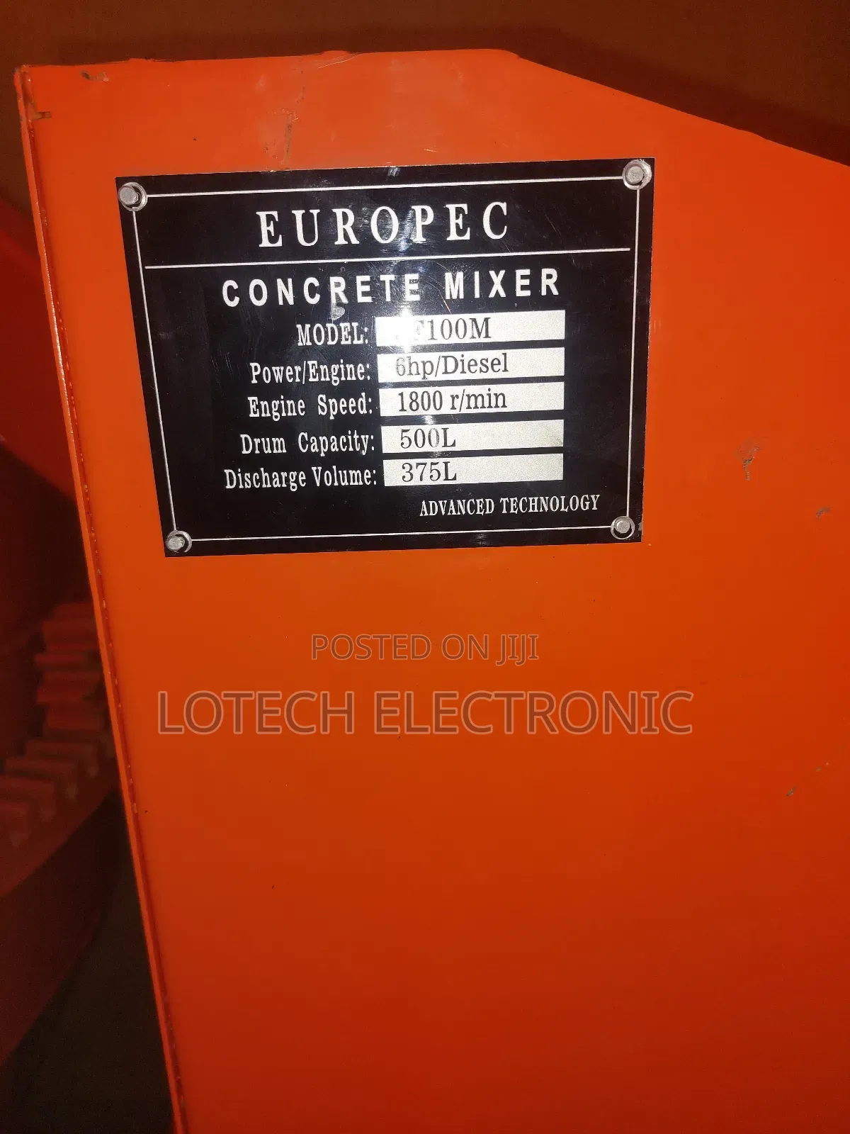 Concrete Mixer – Model: Jf100m Engine: 6hp