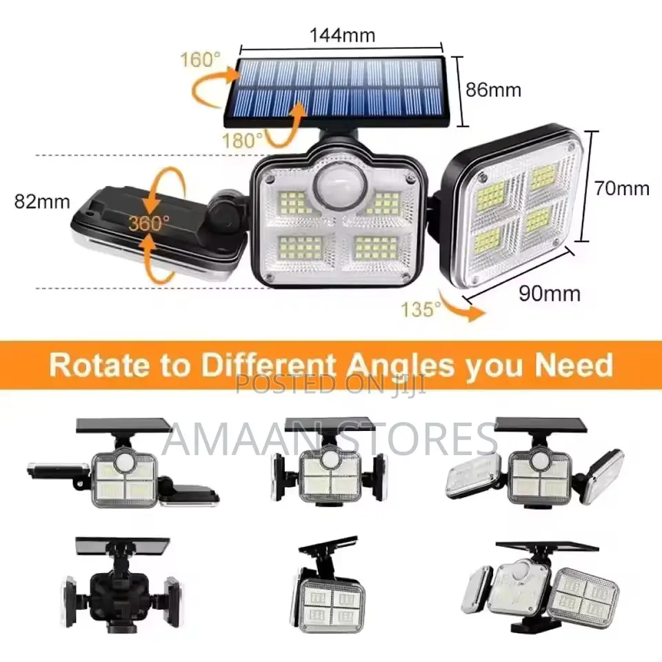 Solar Motion Sensor Led Wall Light With Remote Control