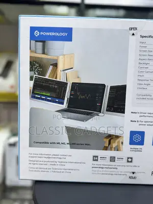 Powerology Dual Screen Portable Monitor With Storage Bag