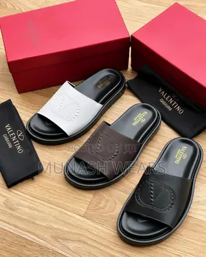 Valentino Leather Calfskin Slipers,Nationwide Delivery