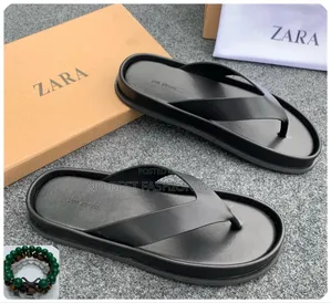 Simple Zara Quality Leather Slippers