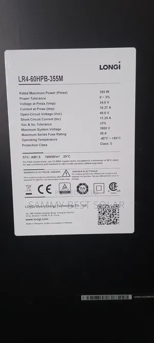 Longi All Black Half Cut Solar Panel 355w Available at Stock